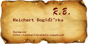 Reichert Boglárka névjegykártya